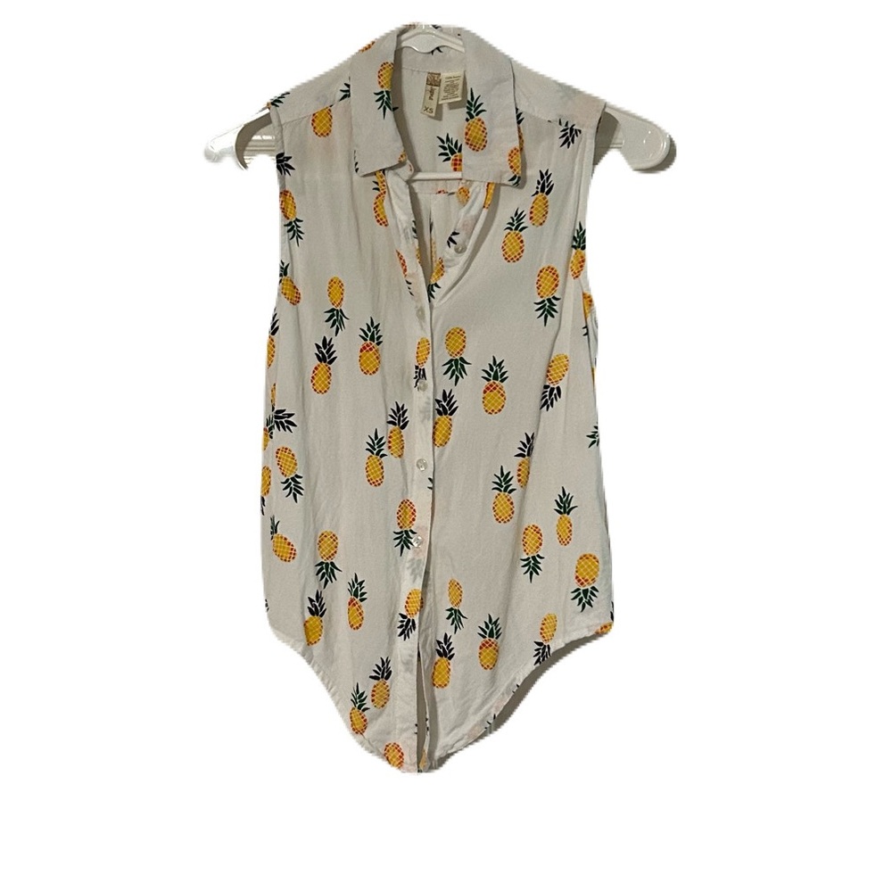 Japna White and Yellow Button Down Shirt With Front Tie